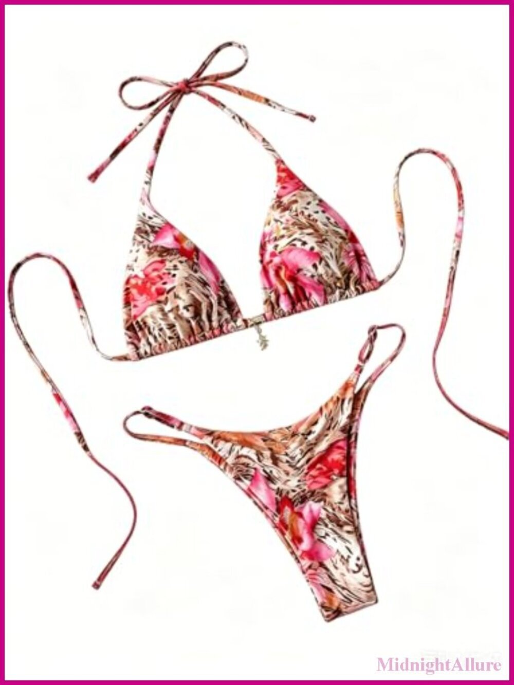 Women's Brazilian Triangle Thong Bikini Set 2 Piece String Swimsuit